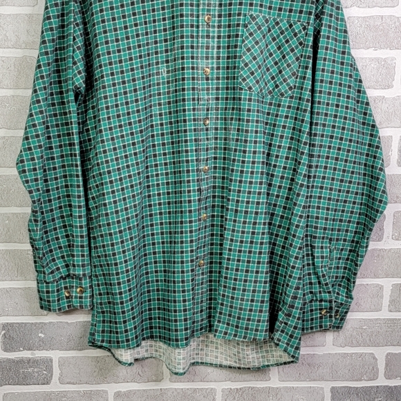 Red Oak Ranch Western Wear Apparel Blue Flannel Style Button Down Men's M Tall - Picture 2 of 11